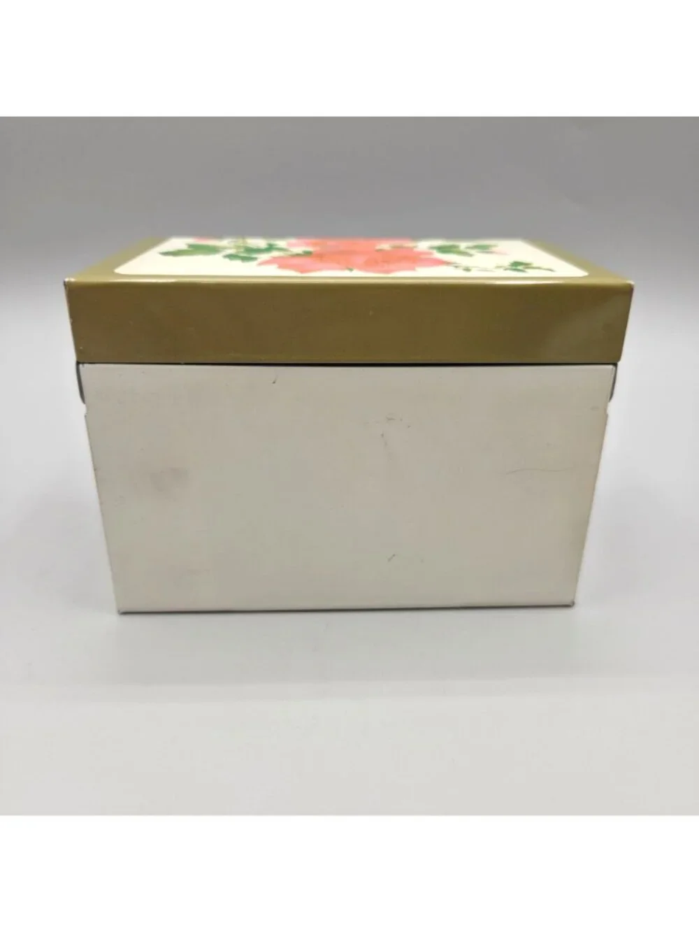 Vintage Recipe Box Floral Lid South Dakota Cow-Belles Recipe Cards Ohio Art